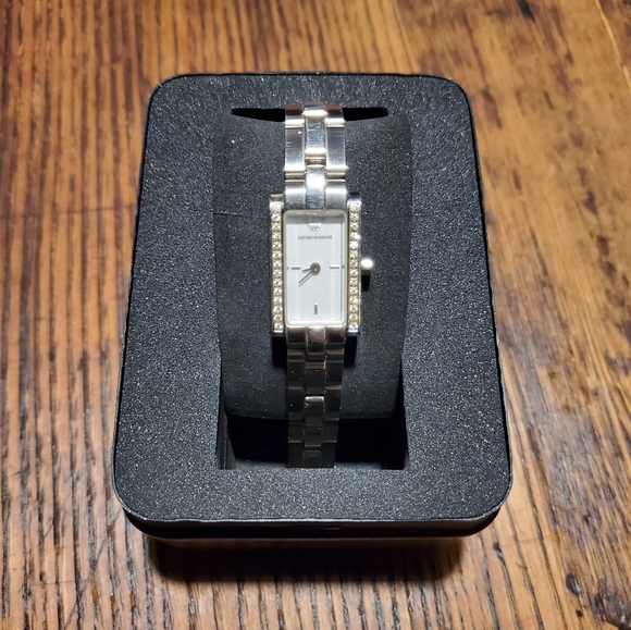 Emporio Armani Ladies Watch with Diamond Accent main image 4